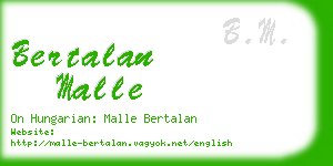 bertalan malle business card